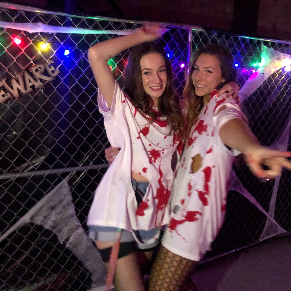 Halloween fake bloody and cut up top